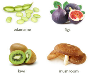 Edamame Figs Kiwi Mushroom